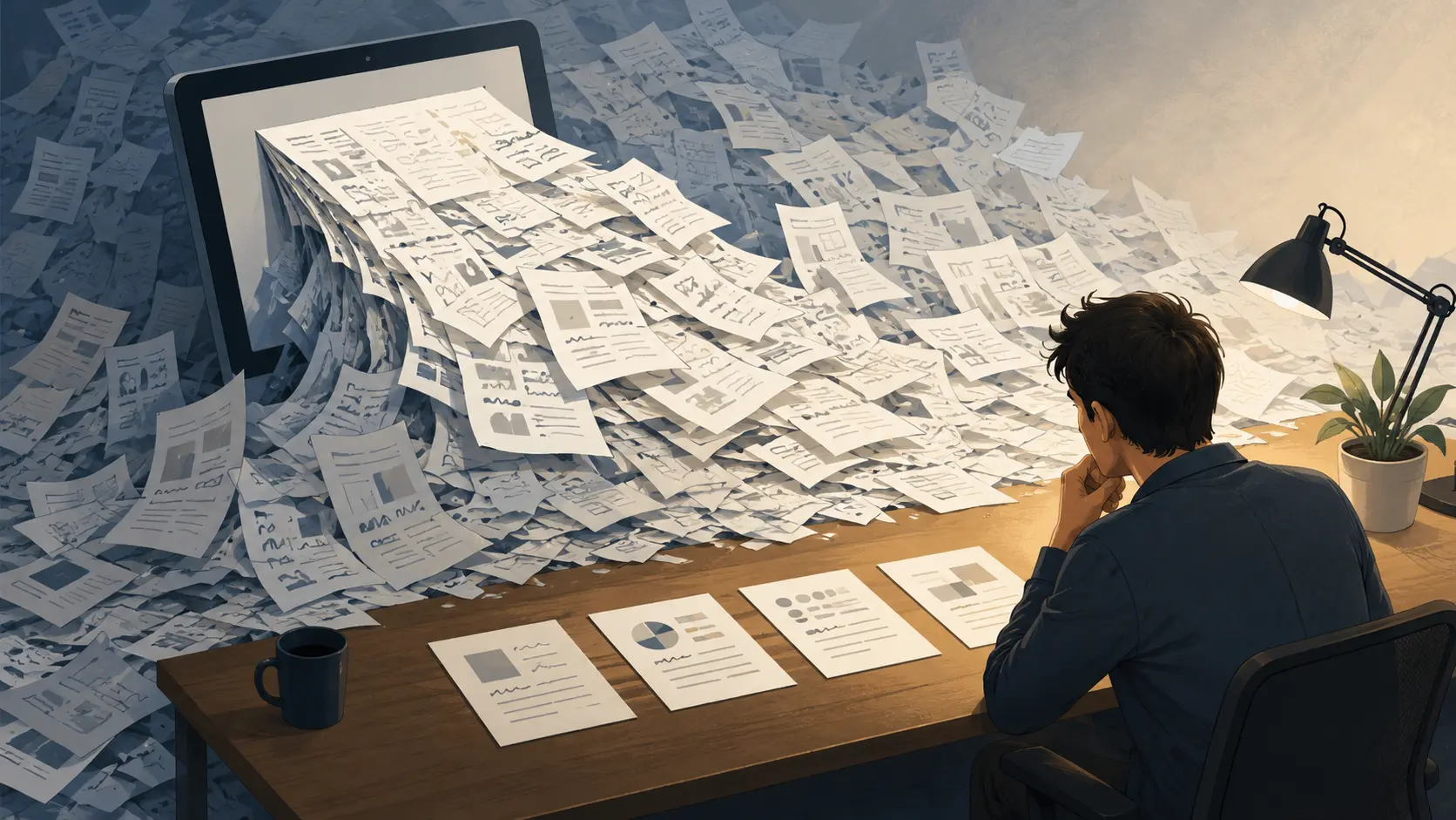 A hundred books compared with four pages of text